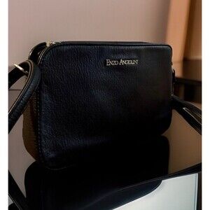 Enzo Angiolini Vintage Minimalist Small Crossbody Bag Black